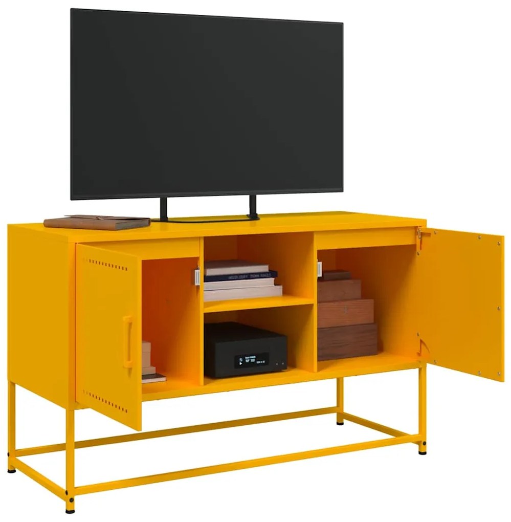 Móvel de TV 100,5x39x60,5 cm aço amarelo mostarda