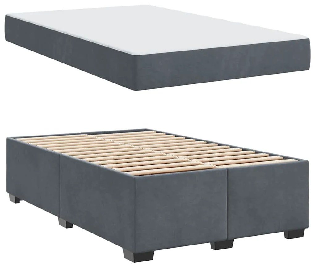 Estrutura de cama com colchão Cinzento escuro 120 x 200 cm