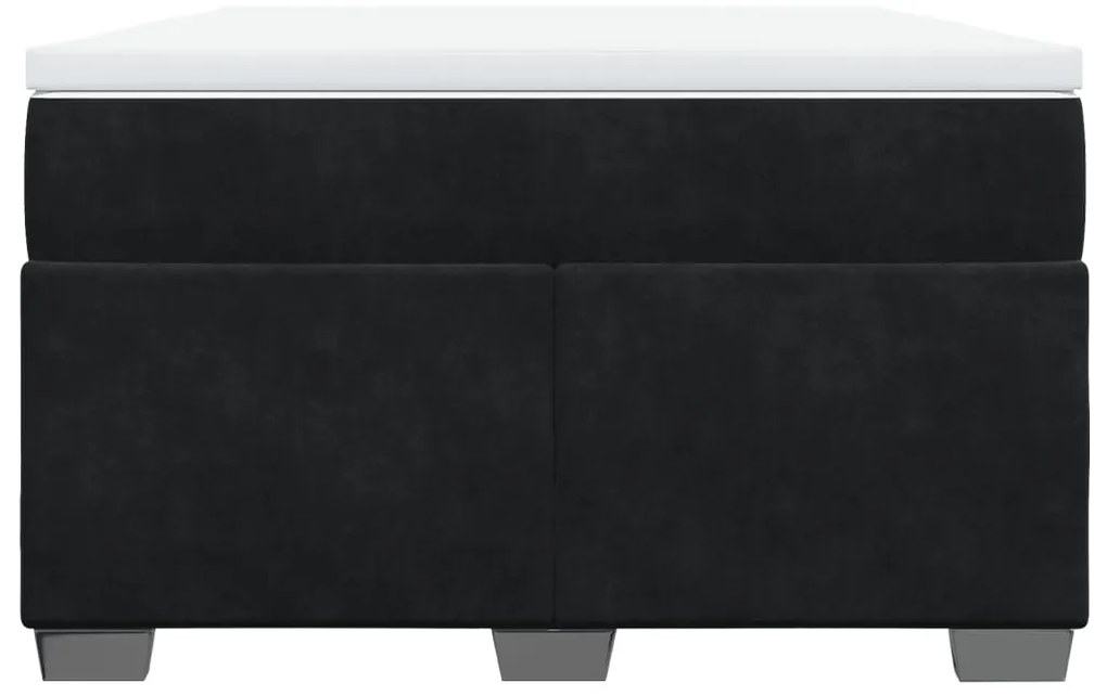 Cama boxspring com colchão 120x200 cm veludo preto