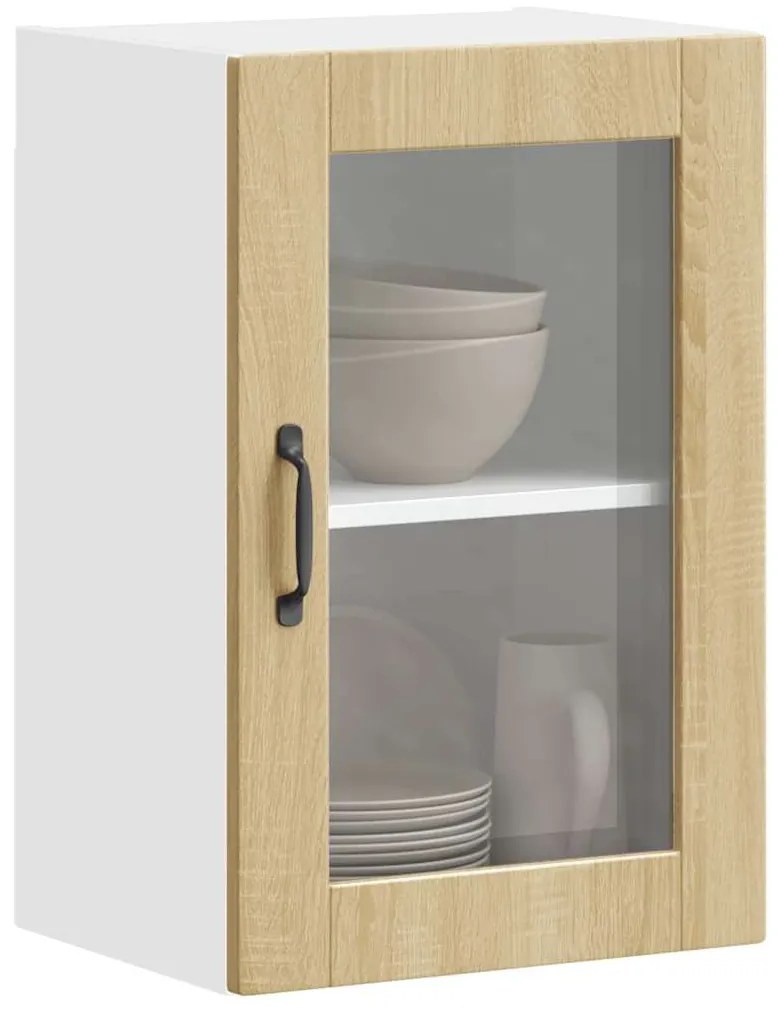 Armário de parede de cozinha porta vidro Porto carvalho sonoma