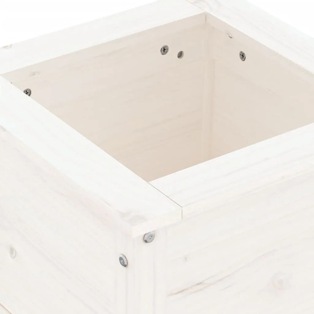 Vaso/floreira de jardim 40x40x39 cm pinho maciço branco