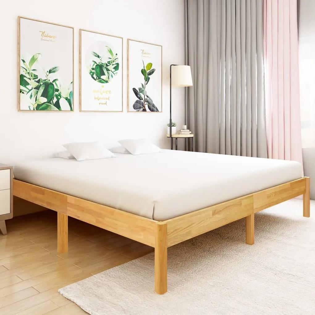 Estrutura de cama 200x200 cm madeira carvalho maciça