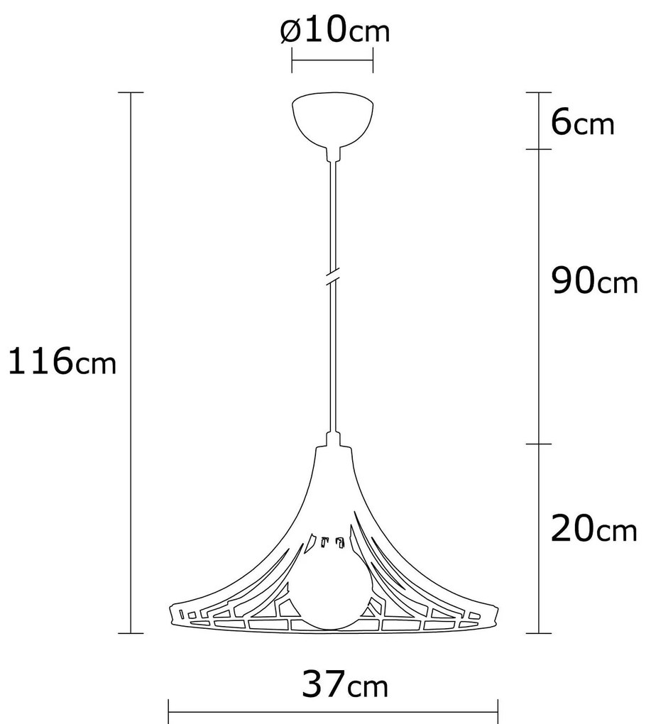 Candeeiro Mezopotamya – Preto – 37 cm de diâmetro, 126 cm de altura