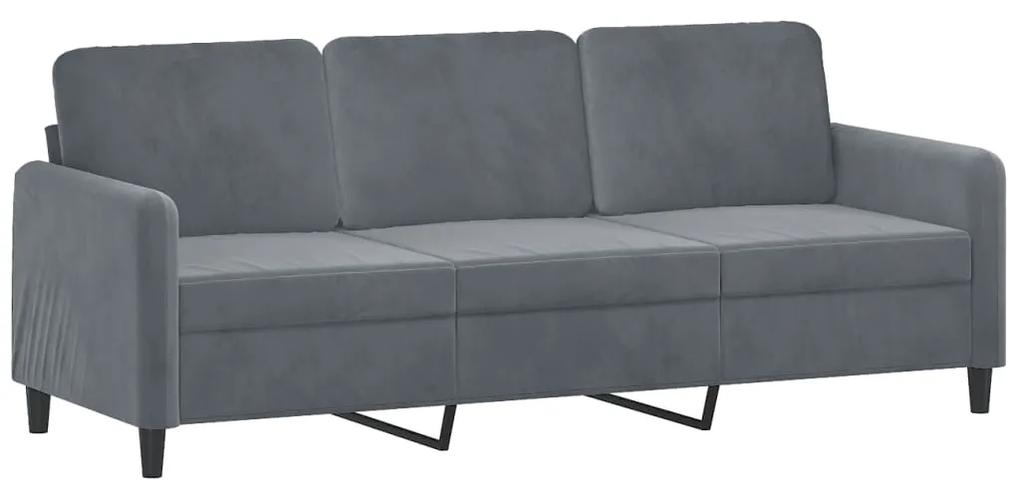 2 pcs conjunto de sofás veludo cinzento-escuro