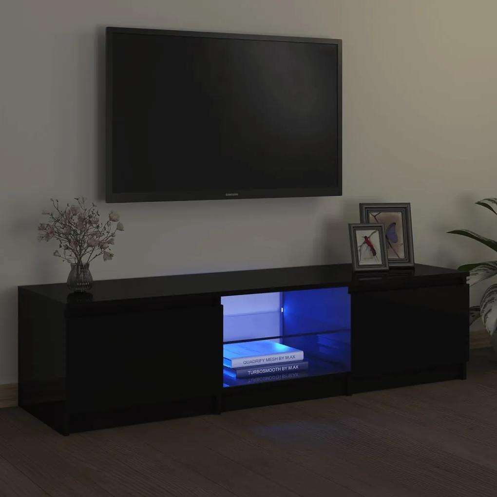 804293 vidaXL Móvel de TV com luzes LED 140x40x35,5 cm preto