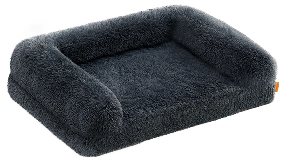 Cama para cães L Cobertura amovível e lavável 91 x 68 x 23 cm Cinzento escuro