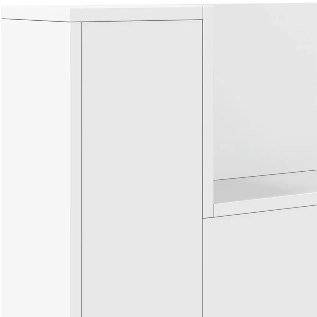 Armário de cabeceira com luzes LED 160x16,5x103,5 cm branco