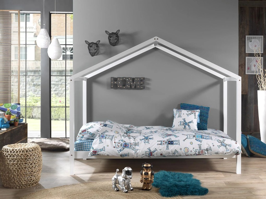 Cama infantil de Casa DALLAS 90x200 Com Estrado Branca