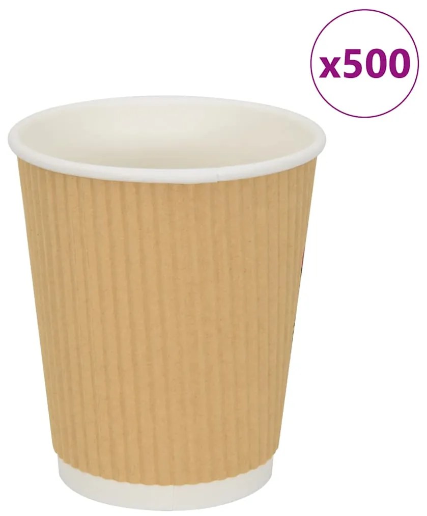 Copos de café de papel 500 pcs 8oz 200ml castanho