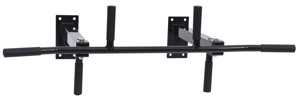 Barra de Elevação de Parede barra Pull-Up de Aço para Treino em Casa Carga Máxima 150 kg 105,5x28x49 cm Preto