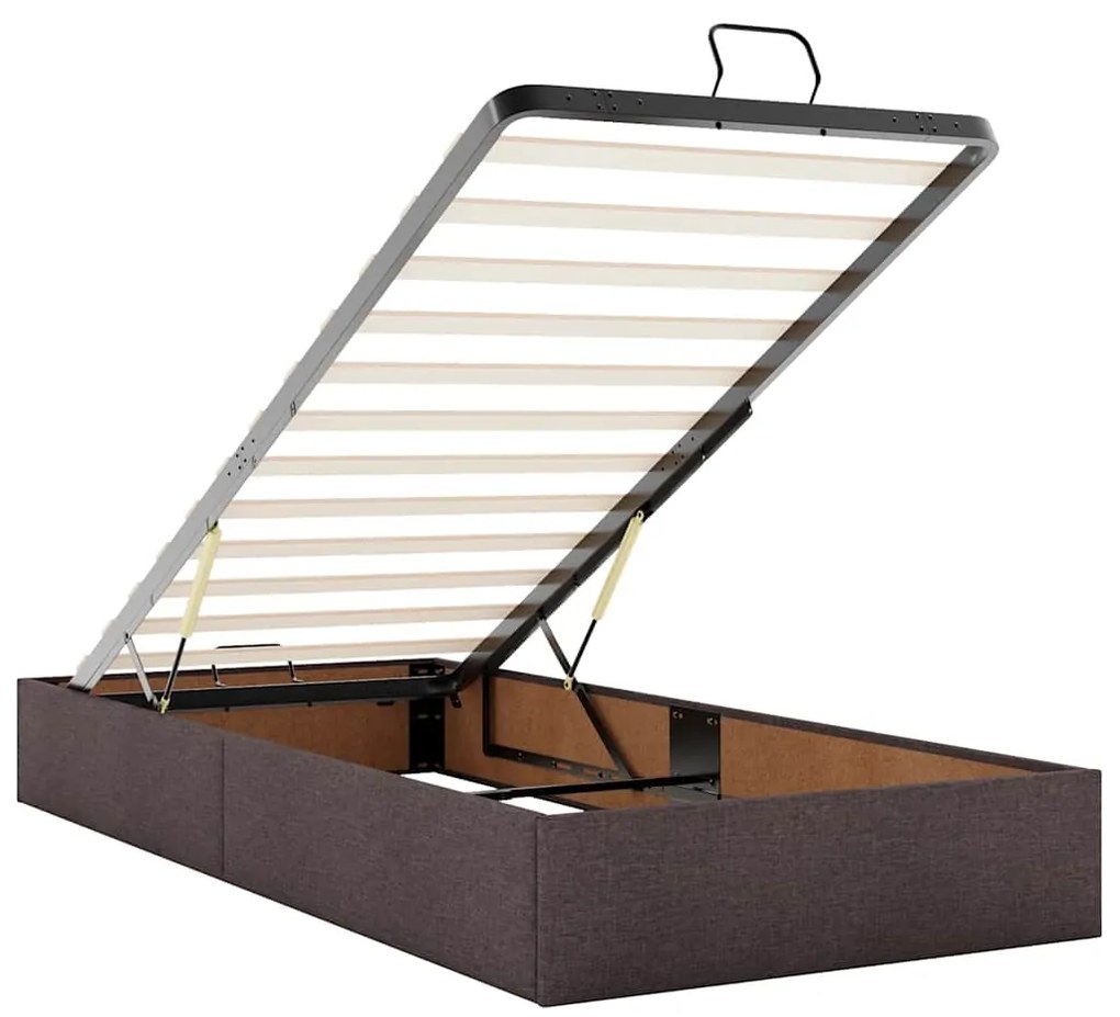 Estrutura de cama otomana sem colchão 90x190 cm castanho escuro