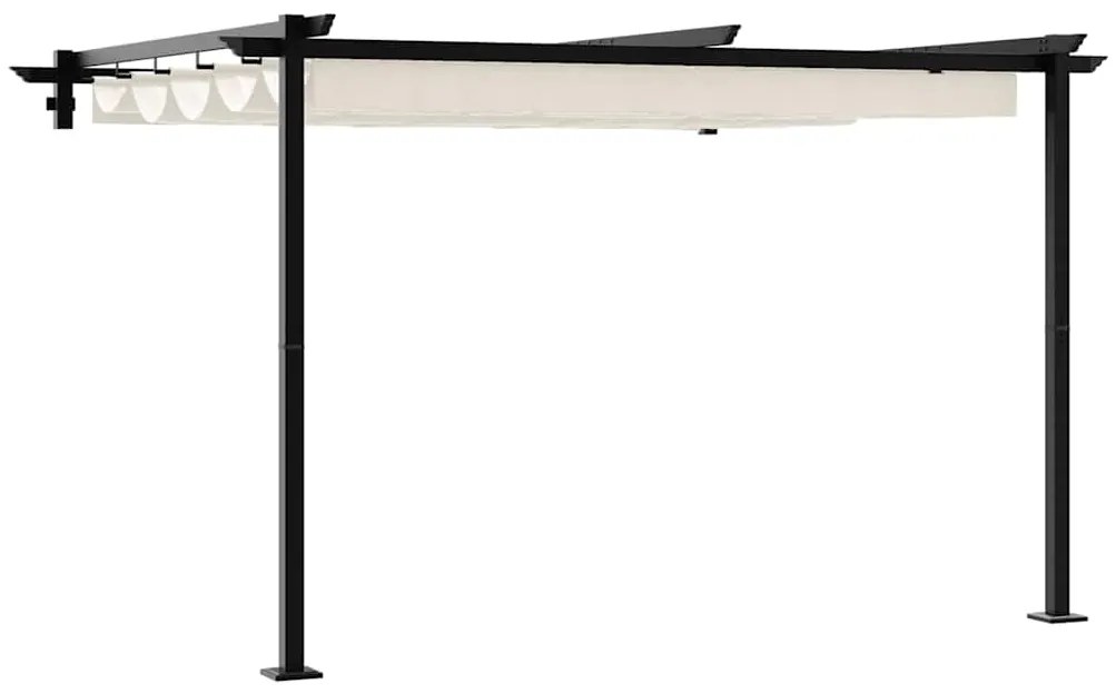 Gazebo Montado na Parede Creme 3 x 3 m Aço
