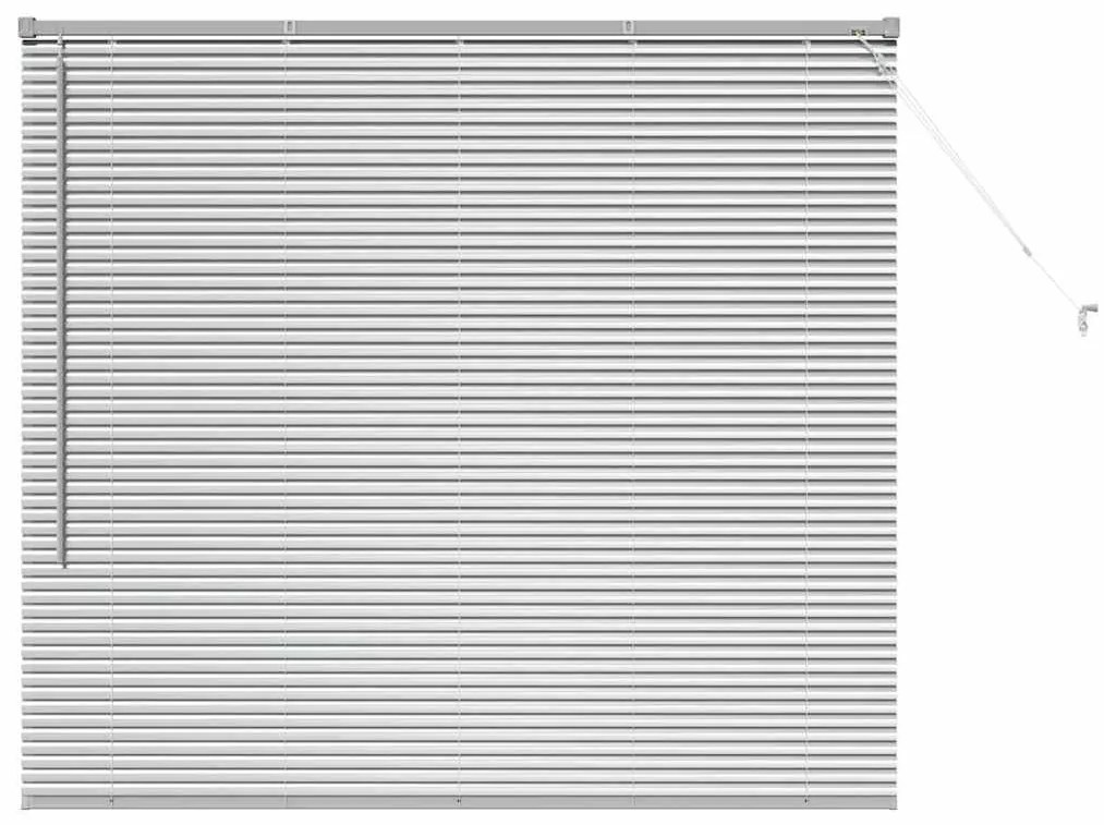 Persiana de Janela com cortinas Manual Prata 80 x 130 cm Alumínio