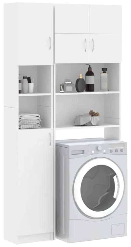Conj. armários para máquinas lavar roupa contraplacado branco