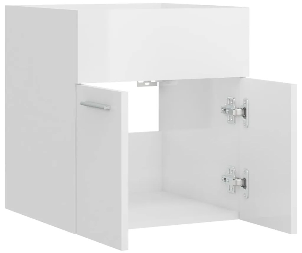 Armário lavatório 41x38,5x46cm contraplacado branco brilhante