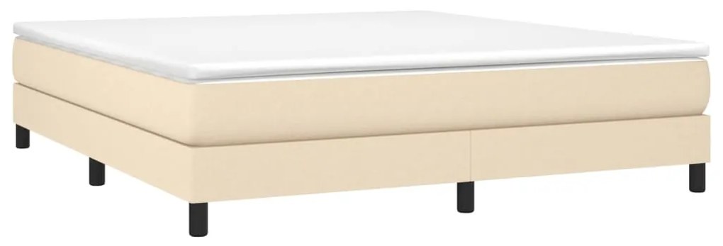 Estrutura de cama sem colchão 160x200 cm tecido cor creme