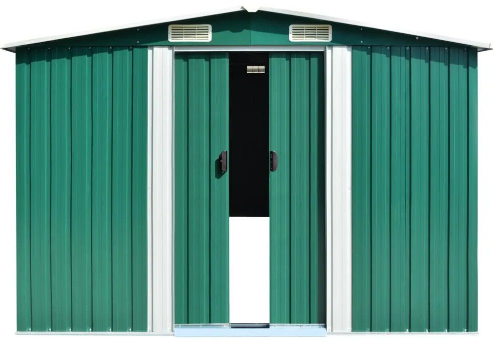 Abrigo de jardim 257x990x181 cm aço galvanizado verde