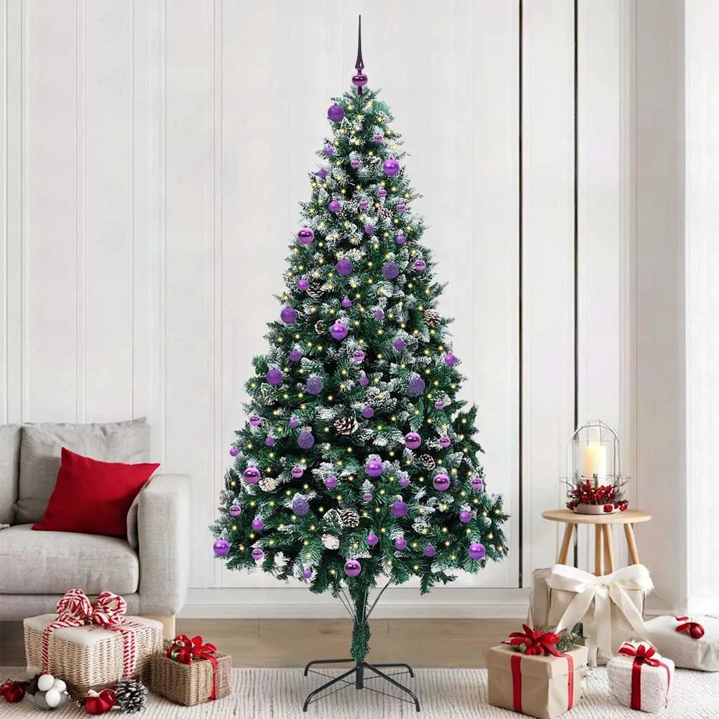 vidaXL Árvore de Natal Artificial Verde 240 cm PVC, Aço e Plástico