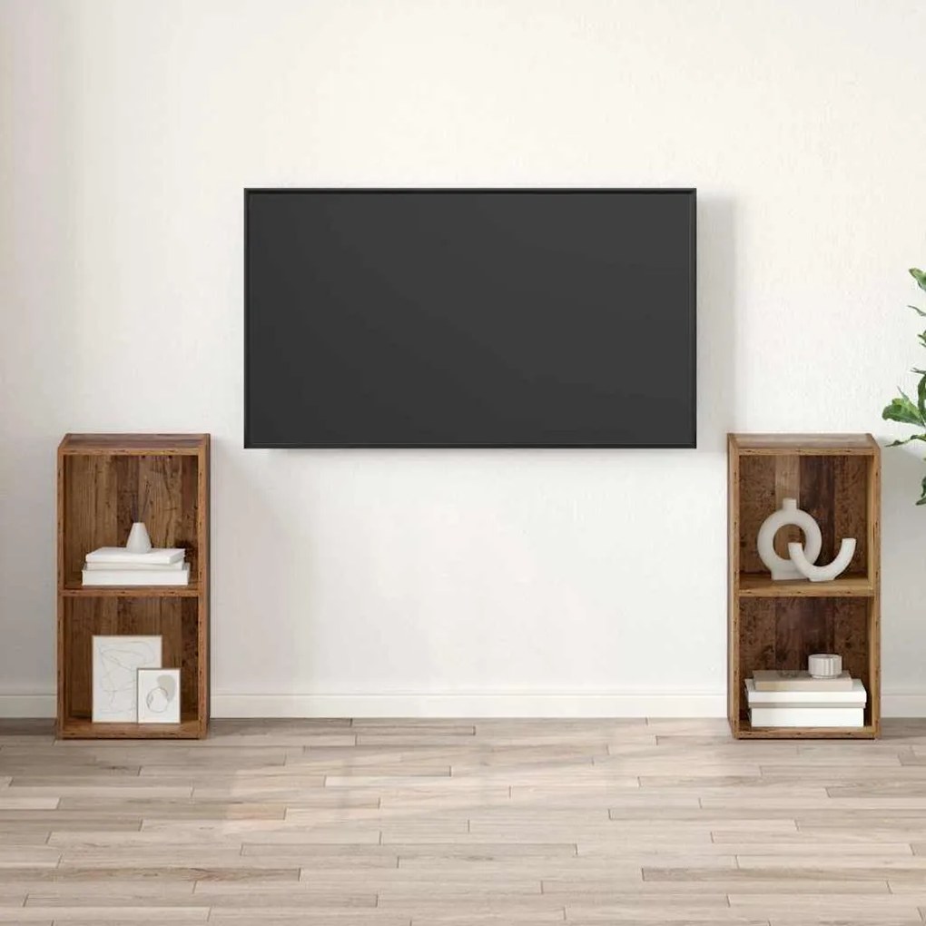 Conjunto de móvel de TV 2 pcs Madeira Antiga 72 x 35 x 36.5 cm
