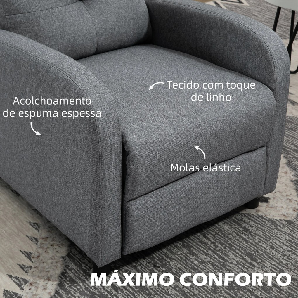 HOMCOM Poltrona Relax Reclinável até 155° Poltrona Reclinável Manual E