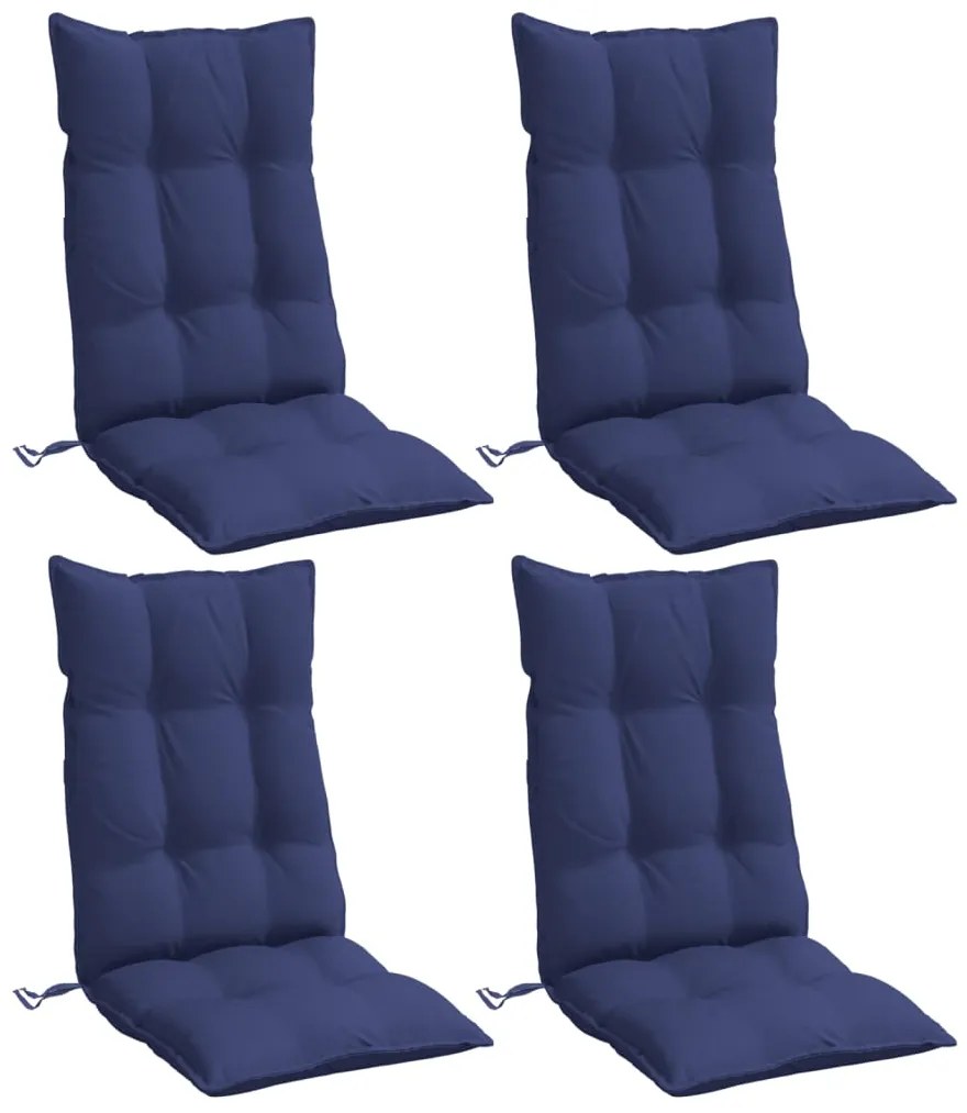 Almofadões cadeira encosto alto 4pcs tecido oxford azul-marinho