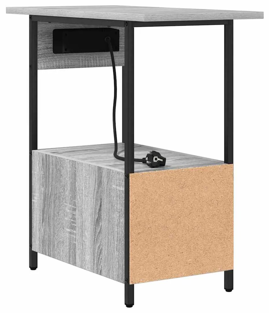 Armário de Cabeceira com gaveta Sonoma cinzento 60 x 30 x 61 cm