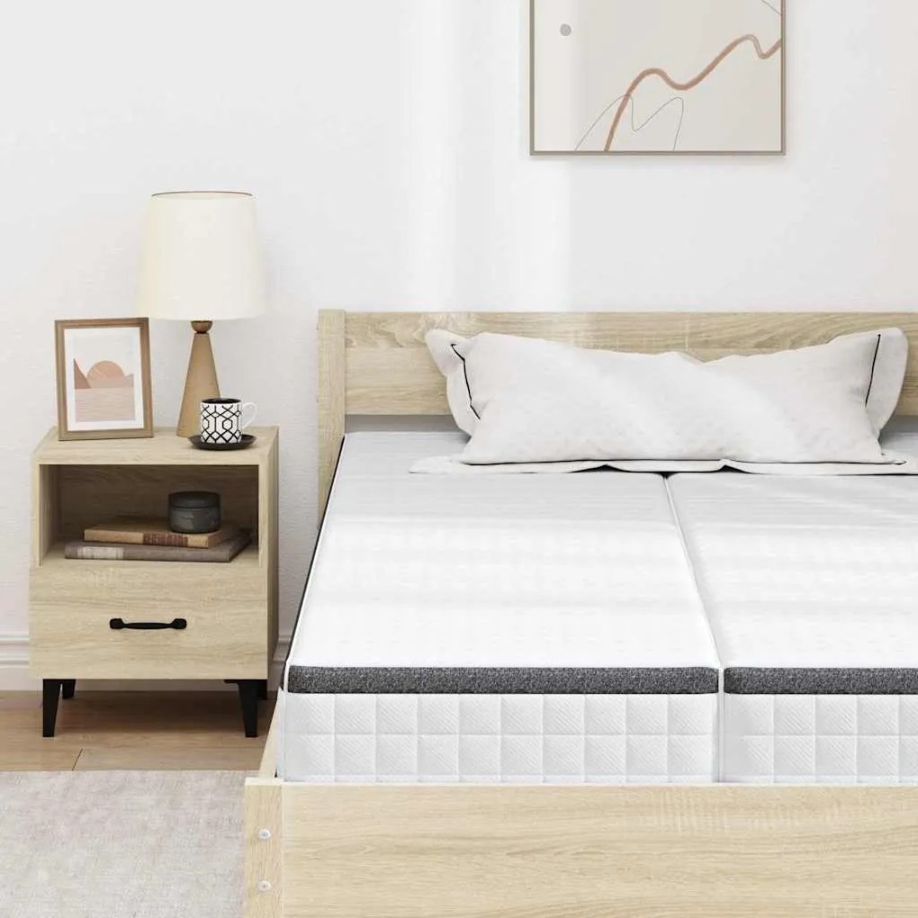 Colchões 2 pcs Branco, Cinza 60 x 200 cm Tecido Tricotado
