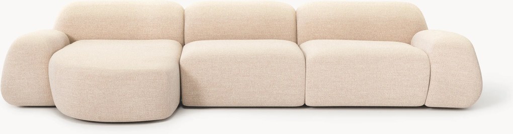 Sofá de canto modular em bouclé Wolke (4 lugares)