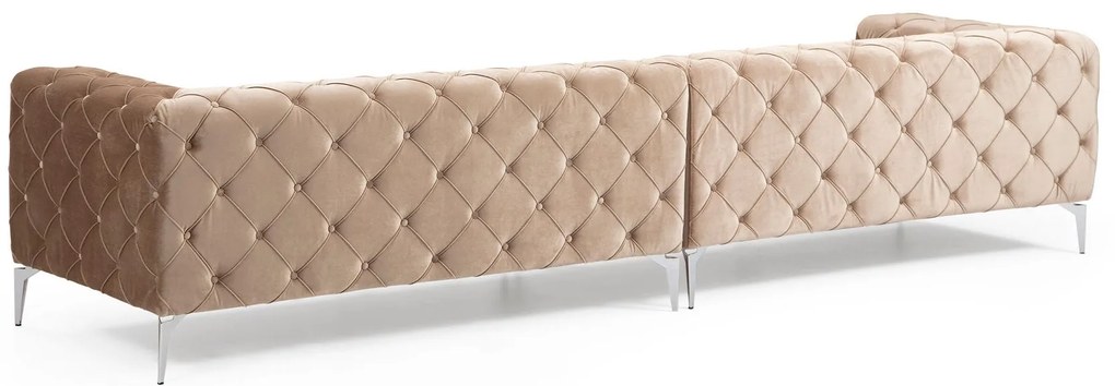 Sofá de 4 Lugares Como – Creme Escuro – 344x90x72 cm