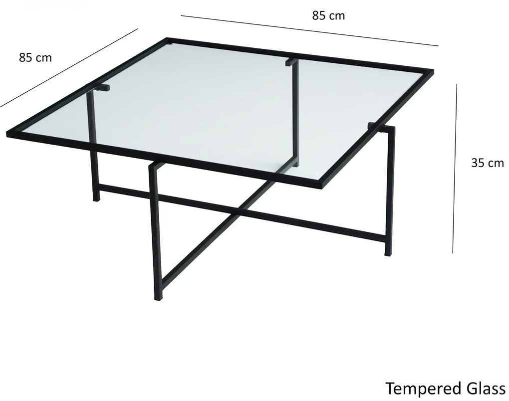 Mesa de Centro Sun S408 – Preto – 85x35x85 cm
