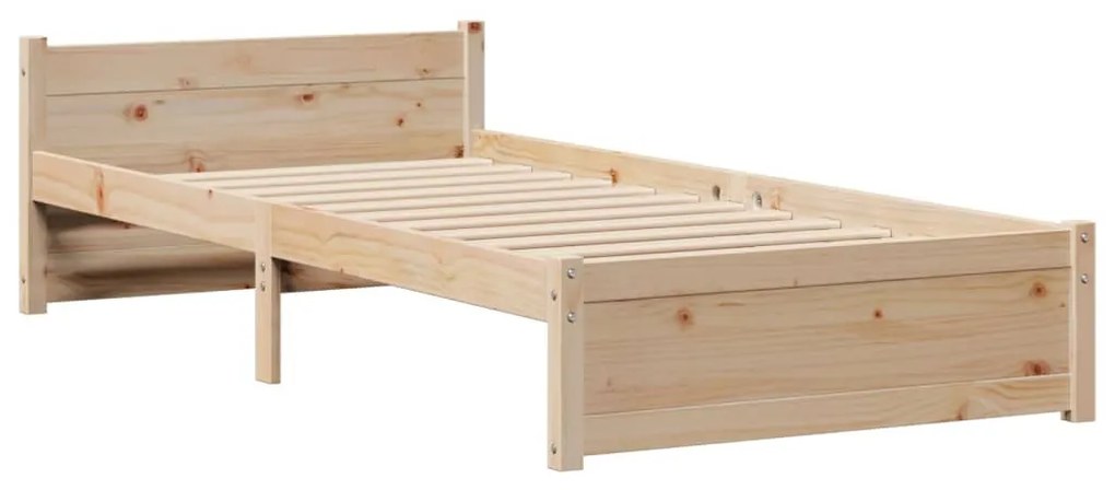 Cama com estante sem colchão 90x200 cm pinho maciço