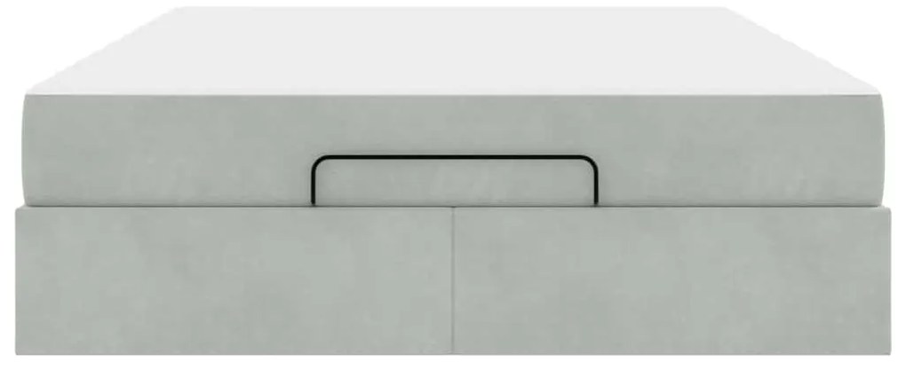 Estrutura da Cama Cinzento-claro 140 x 200 cm Veludo