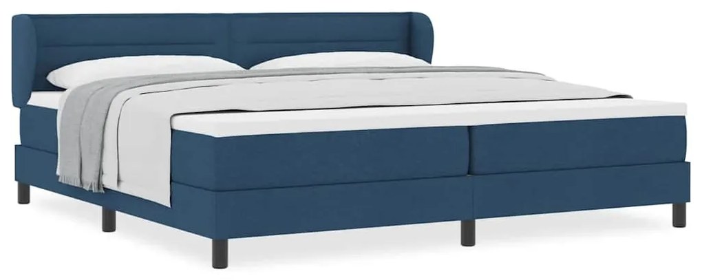 Cama Box Spring vidaXL com Colchão Azul 200x200 cm em Tecido