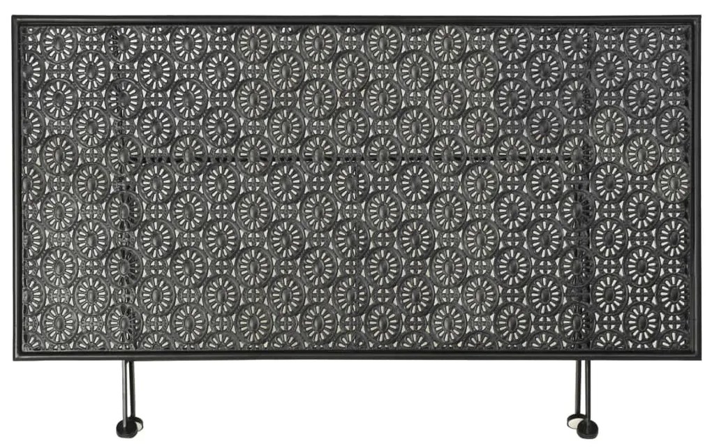 Mesa de centro dobrável estilo vintage metal 100x50x45 cm preto