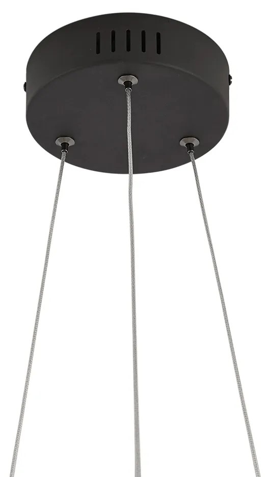 LED Candeeiro suspenso de design preto redondo regulável em 3 níveis - Krisscross Moderno