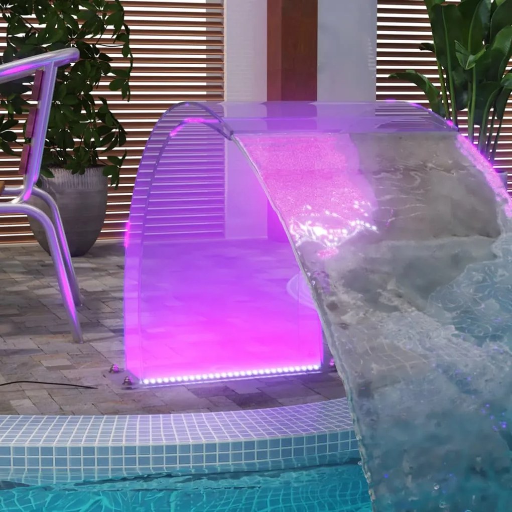 Fonte de piscina com luzes LED RGB 50 cm acrílico