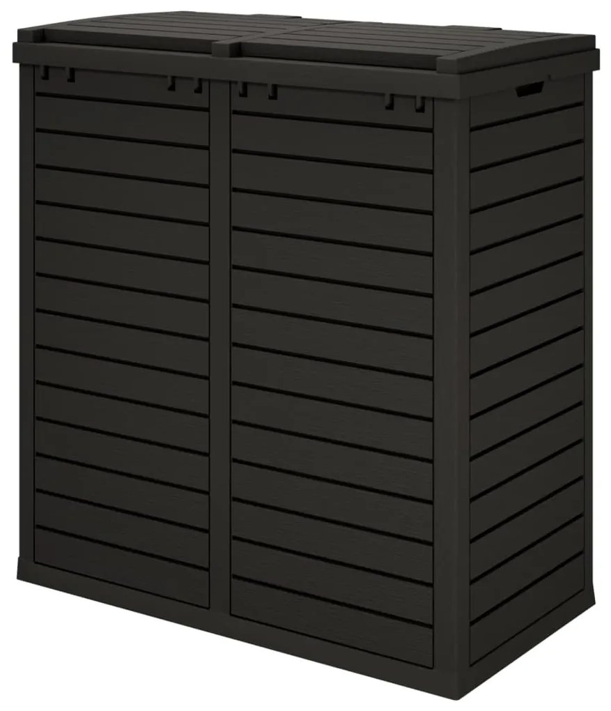 Caixote do lixo p/ exterior 78x41x86 cm polipropileno preto