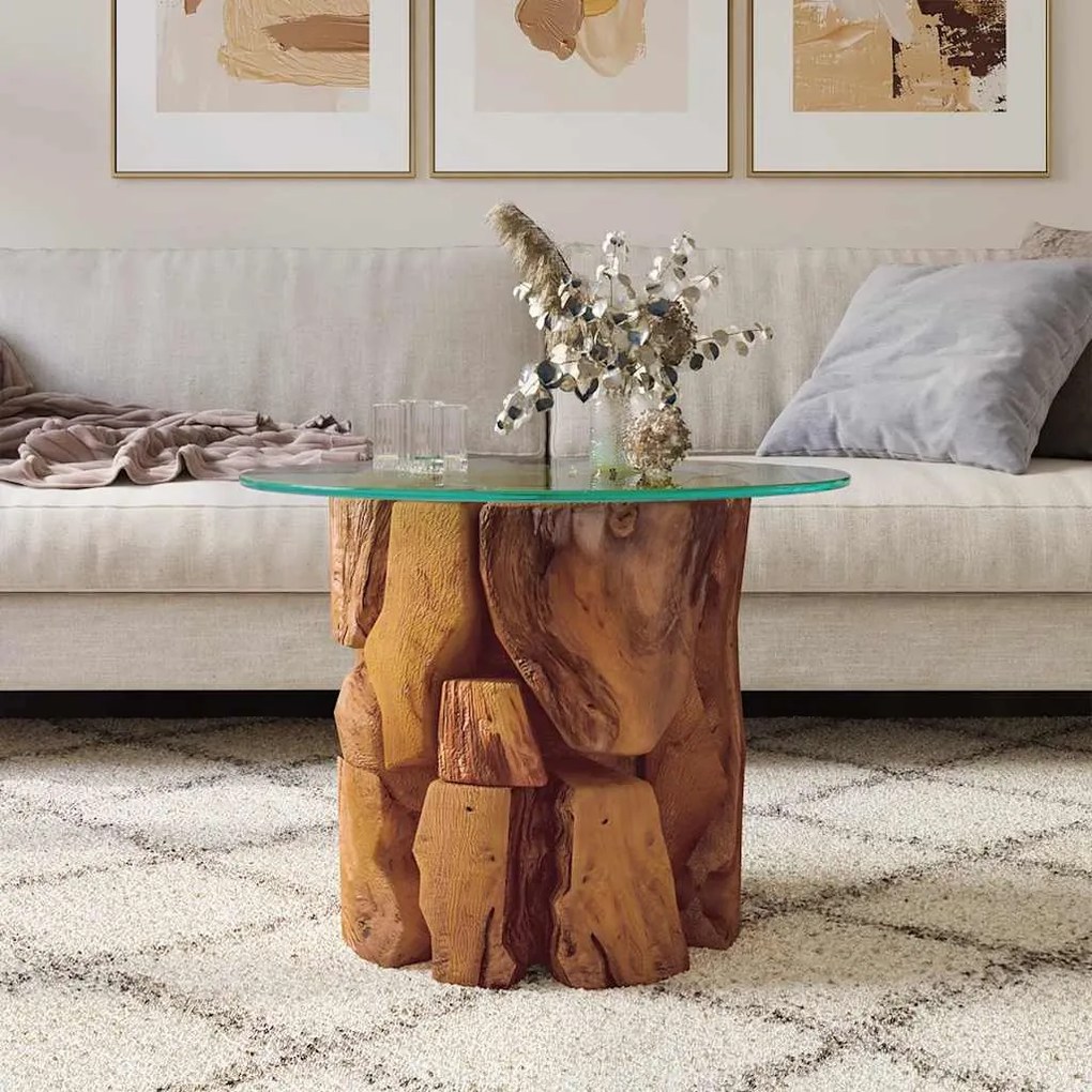 Mesa de centro 60 cm madeira flutuante de teca maciça