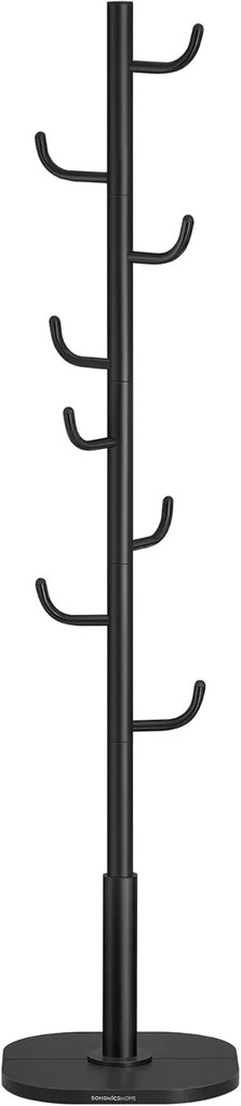Cabide em formato de cacto SONGMICS HOME, suporte para cabideiro, cabideiro de pé, 8 ganchos resistentes com pontas curvas, 175,3 cm de altura, para roupas, chapéus, bolsas, preto RCR039B01