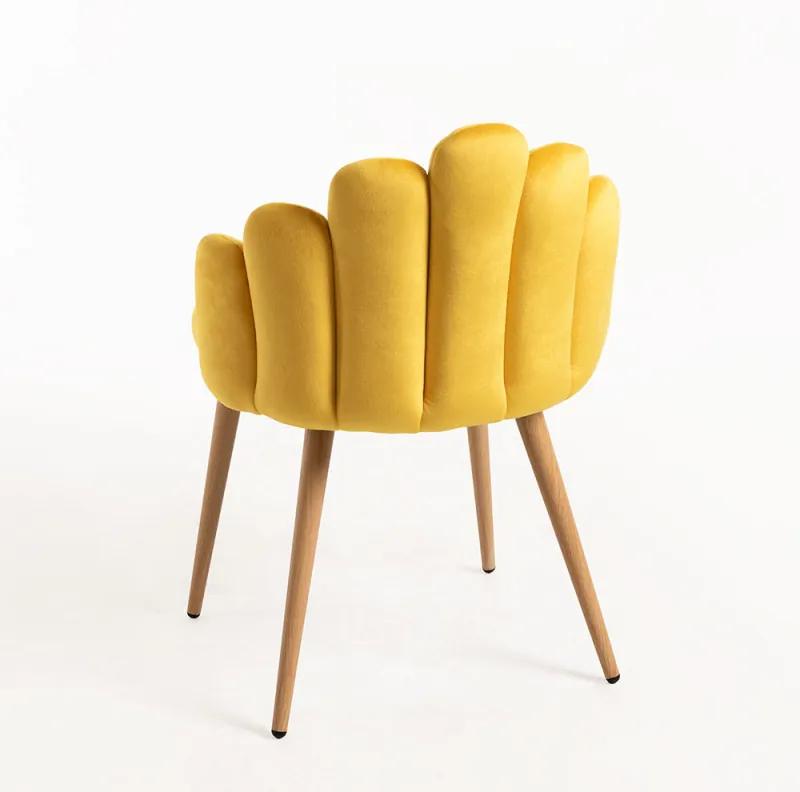 Pack 2 Cadeiras Hand Veludo - Amarelo