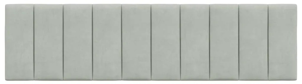 Almofadão de cabeceira 180 cm veludo cinzento-claro