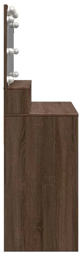 Toucador com LED 80x41x134,5 cm carvalho castanho