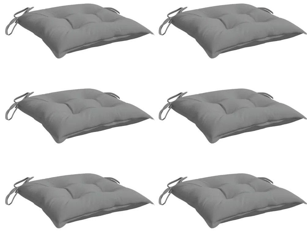 Almofadões de cadeira 6 pcs 50x50x7 cm tecido oxford cinzento