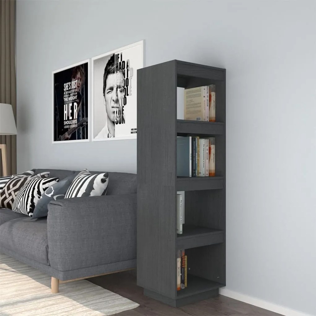 vidaXL Estante/divisória 40x35x135 cm pinho maciço cinzento