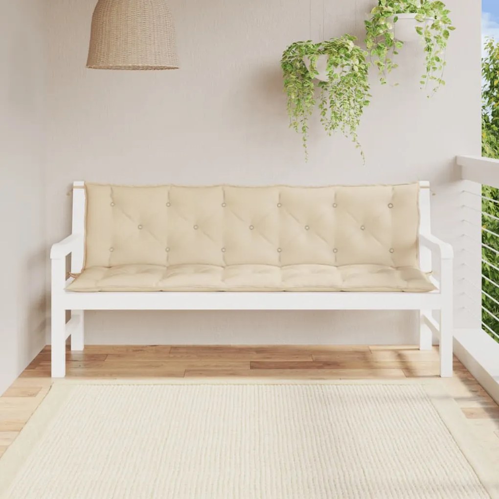vidaXL Almofadão p/ banco de jardim 180x(50+50)x7cm tecido oxford bege