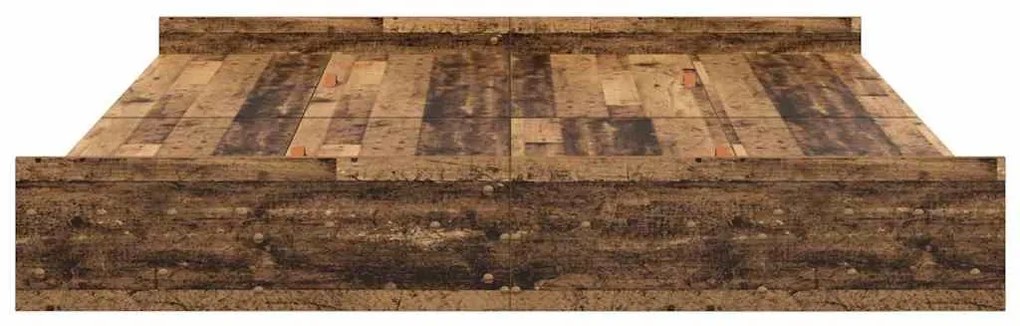 Estrado de cama com arrumação Madeira antiga 200 x 200 cm