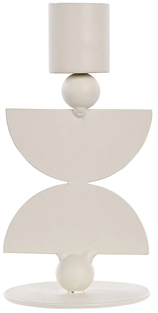 Conjunto de 2 castiçais em metal branco 13 cm DAPHNI Beliani