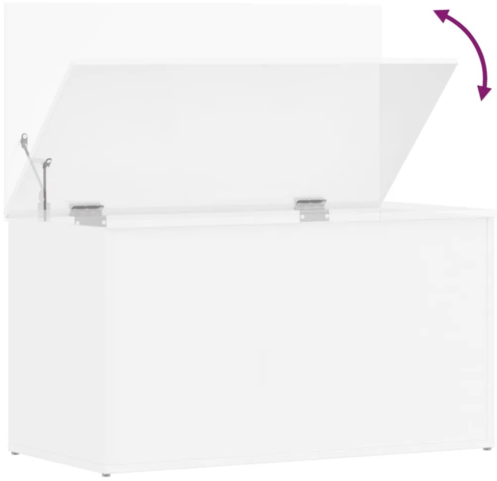 Arca arrumação 84x42x46 cm madeira processada branco brilhante