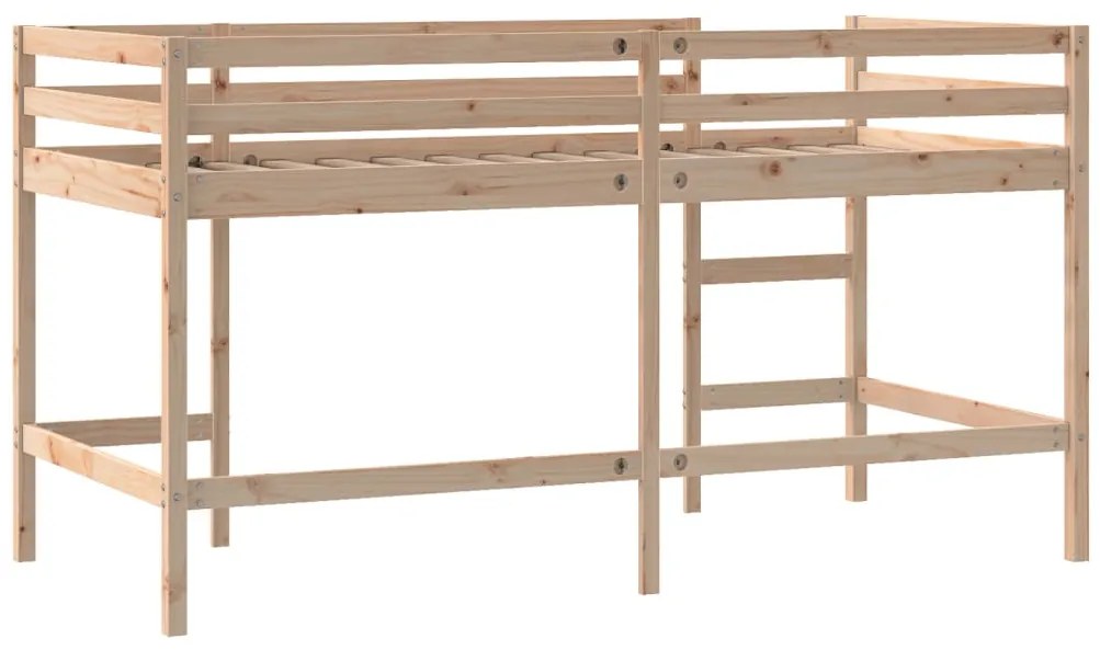 Cama alta p/ criança c/ escada 80x200cm madeira de pinho maciça