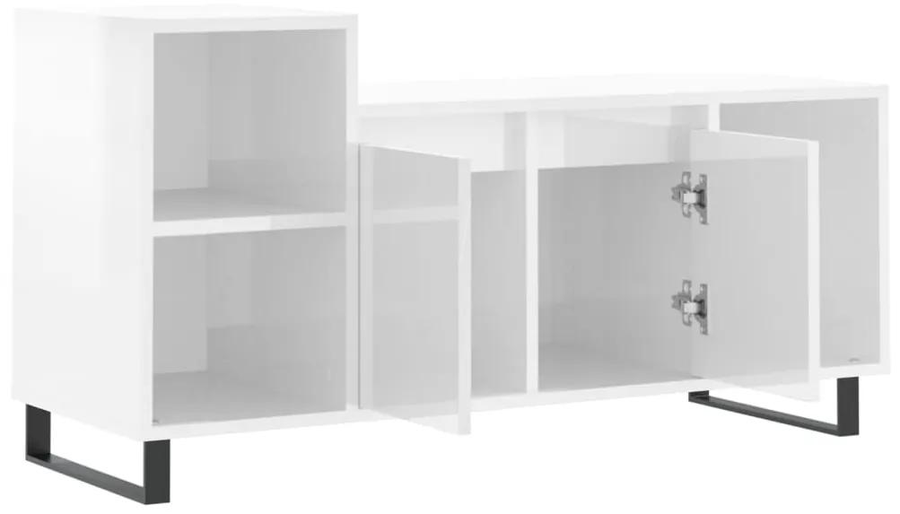 Móvel de TV 100x35x55 cm derivados madeira branco brilhante